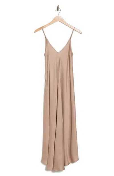 L Agence L'agence Lorraine Sleeveless Trapeze Midi Dress In Cashew