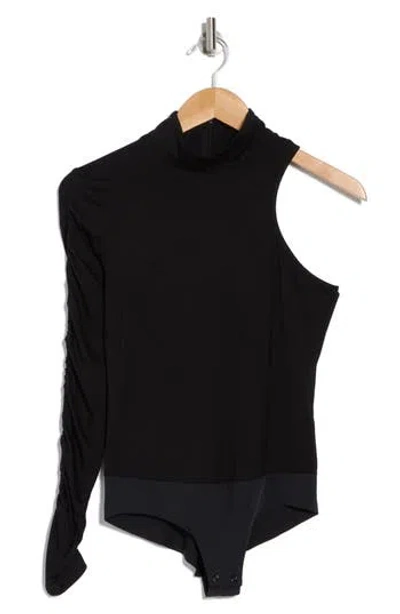 L Agence L'agence Lottie Mock Neck Single Sleeve Bodysuit In Black