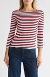 L Agence L'agence Lucille Stripe Boatneck Top In Multi