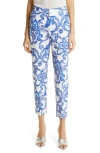 L Agence Ludivine Cropped Trousers In Wht M Mediterranean Tl