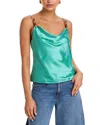 L Agence Lux Buckle-strap Cowl Tank Top In Blue