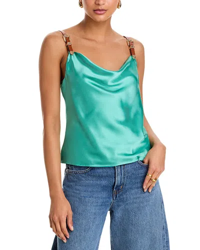 L AGENCE L'AGENCE LUXE BUCKLE STRAP SILK COWL NECK TANK TOP