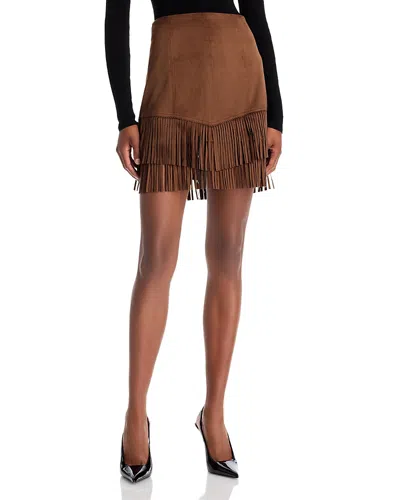 L'AGENCE L'AGENCE LYLE FAUX SUEDE FRINGE MINI SKIRT