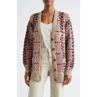 L'AGENCE L'AGENCE MACI SEQUIN HOUNDSTOOTH CARDIGAN