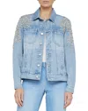 L Agence Mack Oversized Embellished Denim Jacket In Colby