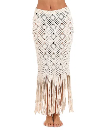 L Agence L'agence Majorie Diamond Crochet Cover Up Skirt In Natural