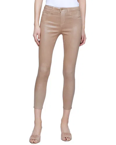 L Agence L'agence Margot Cappuccino Coated High-rise Skinny Jean In Beige