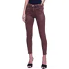 L Agence L'agence Margot Coated Crop High Waist Skinny Jeans In Cocoa Mineral Coated
