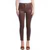 L Agence L'agence Margot Coated Crop High Waist Skinny Jeans In Dark Mocha Coated