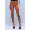 L Agence Sabine High Rise Coated Skinny Jean In Dark Khaki In Java Mineral Coated