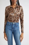 L'agence Tyler Printed Long-sleeve Silk Blouse In Animal Print
