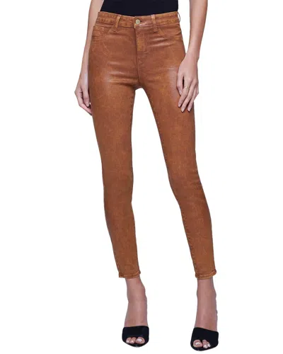 L Agence L'agence Margot Java Mineral Coated High-rise Skinny Jean In Brown