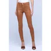 L Agence Sabine High Rise Coated Skinny Jean In Dark Khaki In Java Mineral Coated