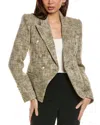 L Agence Marie Herringbone Double-breasted Blazer