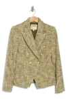 L Agence Marie Herringbone Double-breasted Blazer In Army/ecru Herringbone