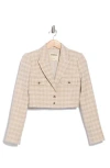 L Agence Maura Cropped Tweed Jacket In Neutral