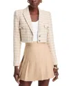 L Agence Maura Cropped Tweed Jacket In Ecru/gold