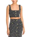 L Agence Maylin Tweed Top In Black/ecru