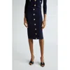 L'agence Melania Pointelle Knit Skirt In Midnight/gold