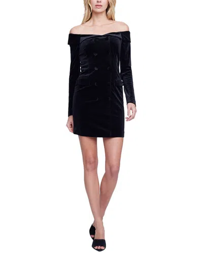 L'agence Micaela Off-shoulder Blazer Mini Dress In Black