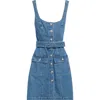 L Agence Button Front Tank Dress Olvera In Blue