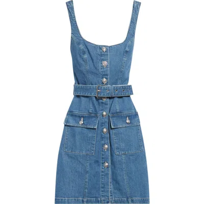 L Agence L'agence Midy Belted Sleeveless Denim Minidress