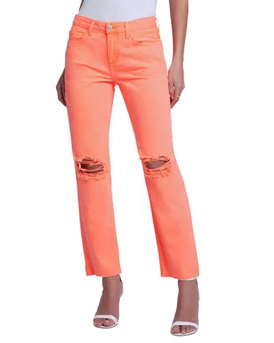 L Agence L'agence Milana Low-rise Stovepipe Pant In Orange