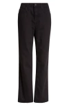 L Agence L'agence Milana Stovepipe Ankle Straight Leg Jeans In Noir