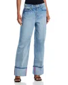 L Agence L'agence Miley High Rise Cuffed Wide Leg Jeans In Denmark In Emerson