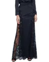 L Agence L'agence Minka Long Lace Panel Silk-blend Skirt