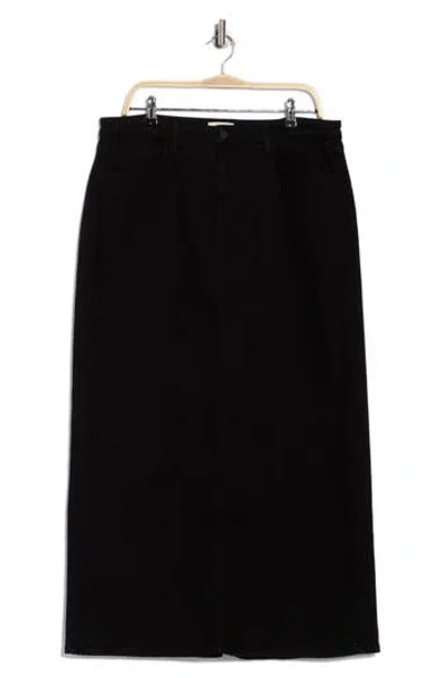 L Agence L'agence Miriam Denim Maxi Skirt In Black