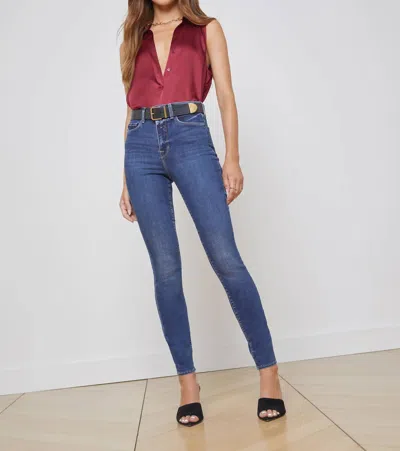 L Agence L'agence Monqiue Ultra High Rise Skinny Jean In Magnolia In Blue
