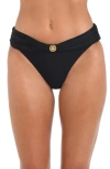 L Agence Miya Solid Classic Bikini Bottoms In Black
