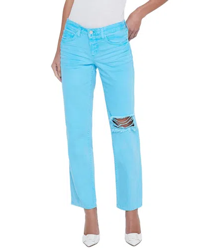L Agence L'agence Nevia Low-rise Slouch Straight Aqua Distress Jean