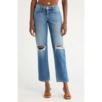L Agence L'agence Nevia Low Rise Slouch Straight Leg Jeans In Blue