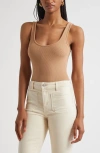L Agence Adira Scoopneck Tank Top In Cappuccino In Nude
