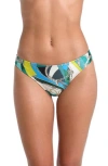 L Agence L'agence Nicole Belt Print Classic Bikini Bottoms In Green Multi