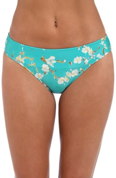 L Agence L'agence Nicole Cherry Classic Bikini Bottoms In Aqua
