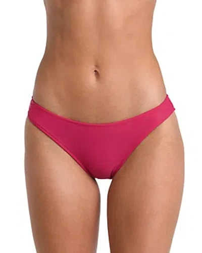 L Agence L'agence Nicole Solid Classic Bikini Bottoms In Berry