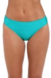L Agence Nicole Solid Classic Bikini Bottoms In Aqua