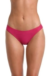 L Agence L'agence Nicole Solid Classic Bikini Bottoms In Berry