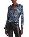 L Agence L'agence Nina Floral Print Silk Button-up Shirt In Black/midnight Floral Multi