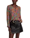 L Agence L'agence Nina Silk Printed Long Sleeve Blouse
