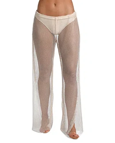 L Agence L'agence Noemi Crochet Cover Up Trousers In Champagne