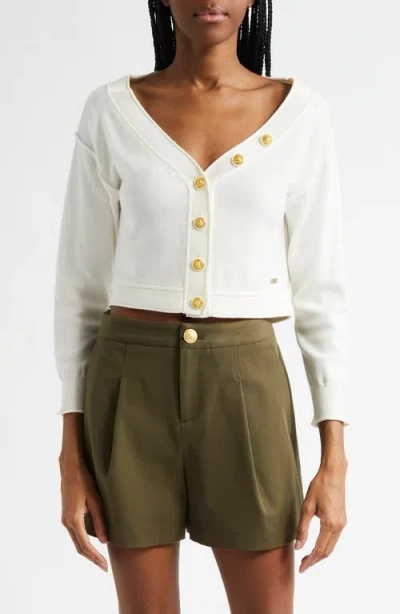 L Agence L'agence Nopal Off The Shoulder Crop Cardigan