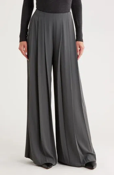L Agence L'agence Nova Pleated Wide Leg Pants In Gray