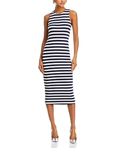 L Agence Nura Sleeveless Midi Dress In Navy White Stripe