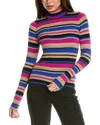 L Agence Olene Stripe Turtleneck Top In Multi