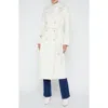 L Agence L'agence Olina Belted Wool Blend Trench Coat In Ivory