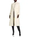 L Agence L'agence Olina Belted Wool Blend Trench Coat In Ivory